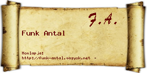 Funk Antal névjegykártya